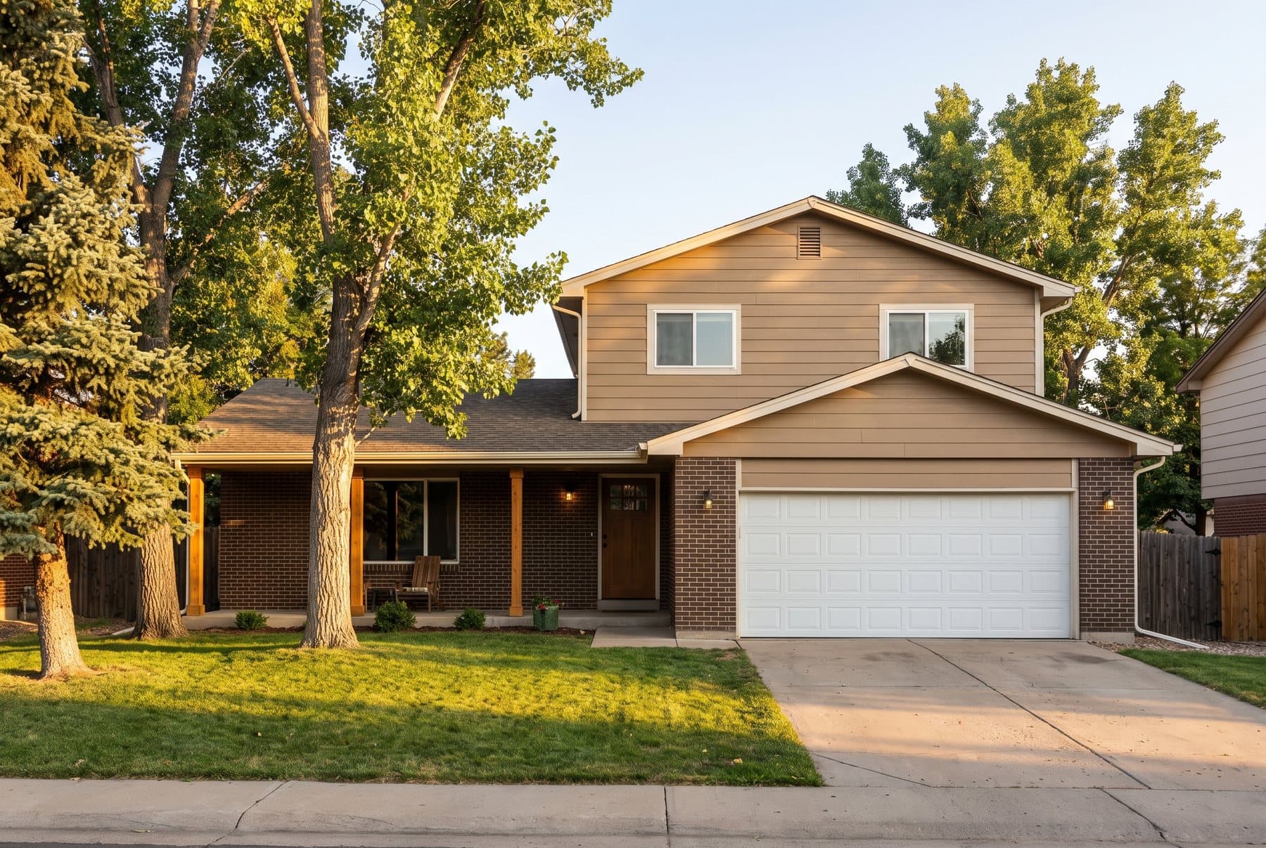 1970s two-story with a brick front and a covered porch, Arvada